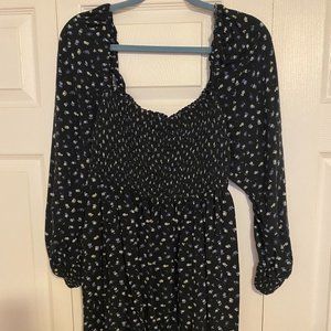 Wild Fable XL Black Flowered Dress